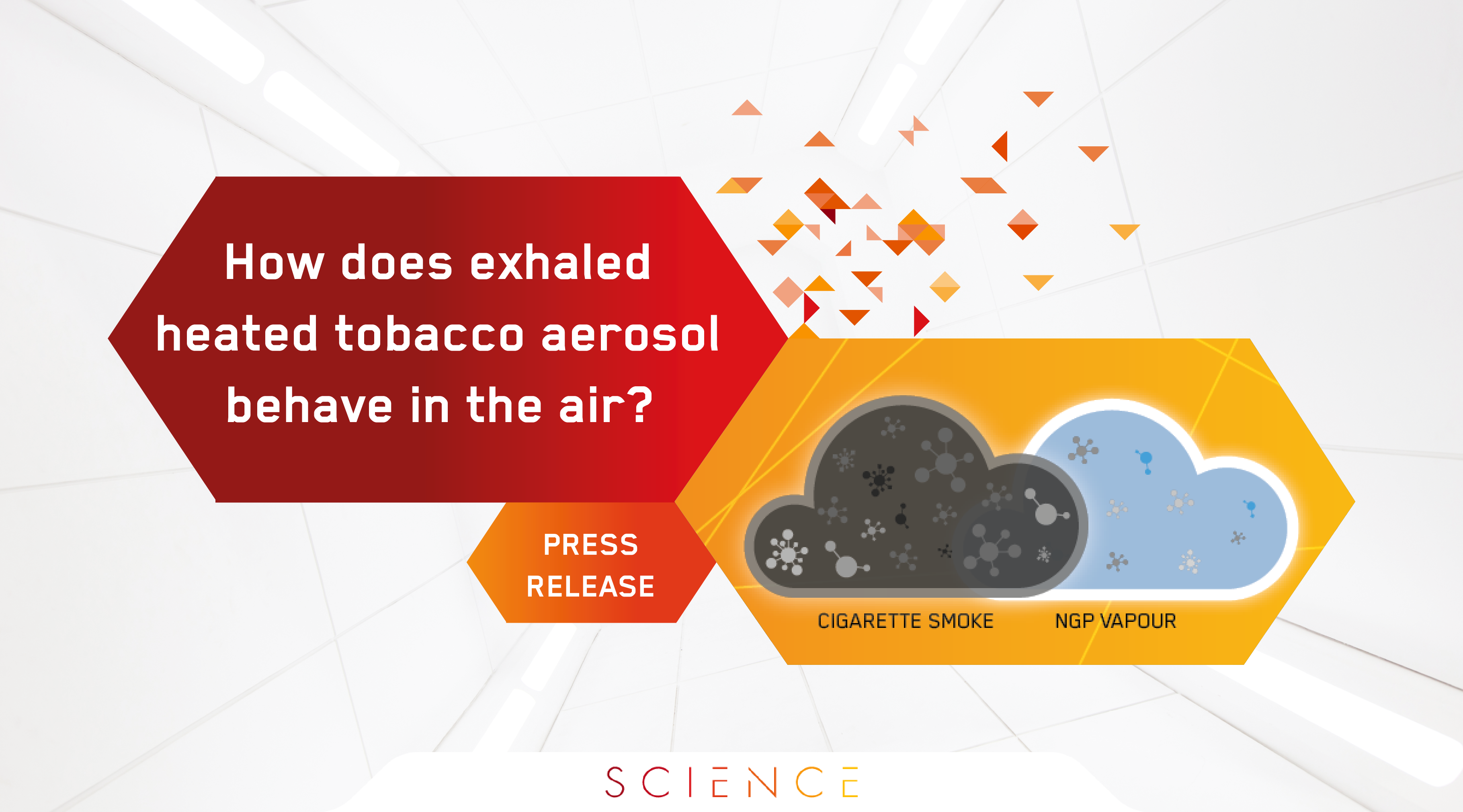 How does exhaled heated tobacco aerosol behave in the air?