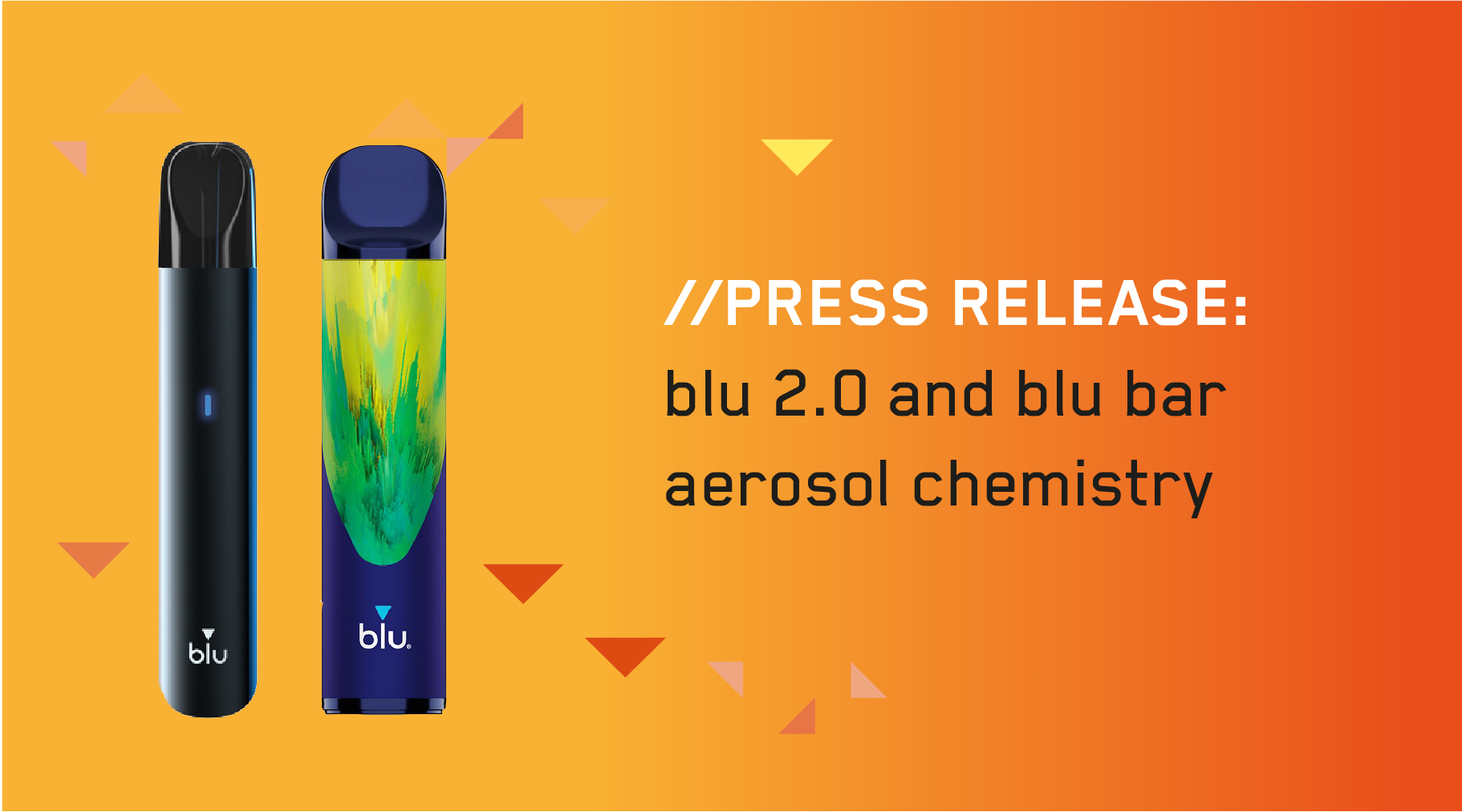 NEW RESEARCH: SIGNIFICANTLY LOWER LEVELS OF HARMFUL CHEMICALS IN BLU 2.0 AND BLU BAR VAPOUR COMPARED TO CIGARETTE SMOKE